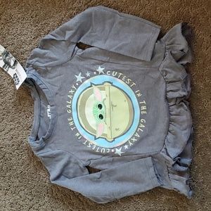 Toddler Girls Baby Yoda Grogu "Cutest in the Galaxy" T-Shirt Size 2T 3T 4T 5T NW